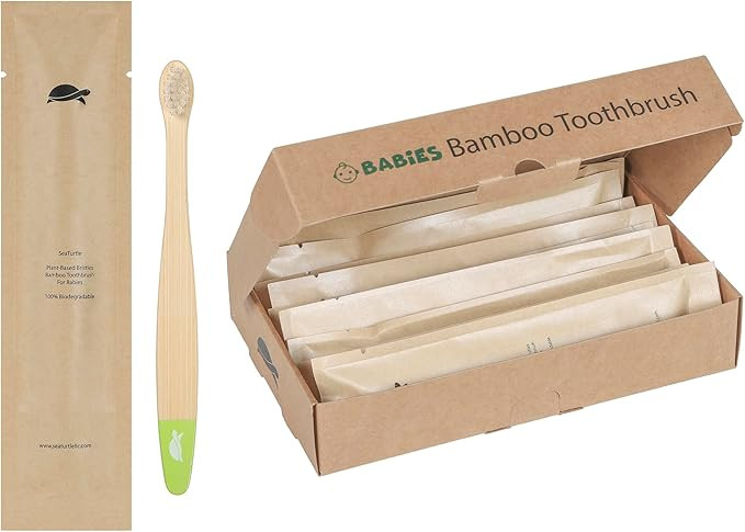 Sea Turtle Plant-Based Bristles, Ultra-Soft Bamboo Toothbrushes, Individually Sealed for Babies (... | Amazon (US)