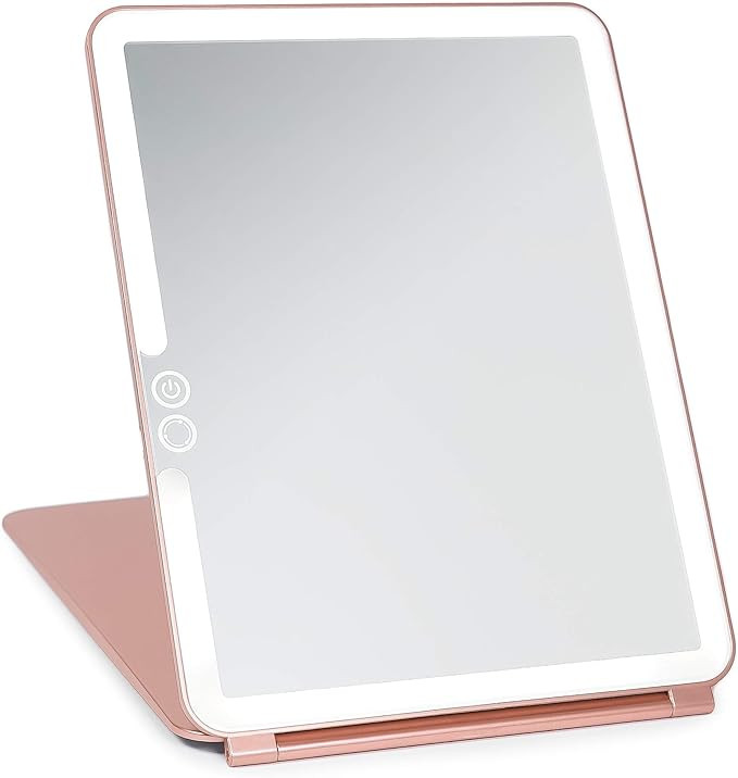 LUNA London Eclipse LED Lighted Travel Vanity Makeup Mirror | 3 Colour Light, Compact, Portable, ... | Amazon (US)
