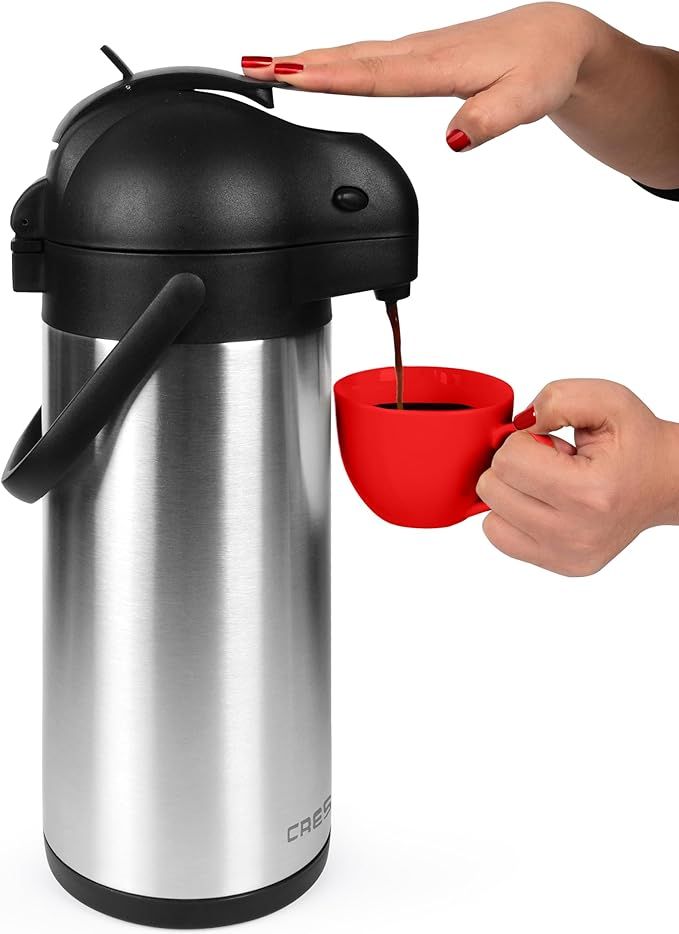 Coffee Carafe Dispenser with Pump - 101oz / 3L Airpot 24 Hours Hot Chocolate Dispenser for Partie... | Amazon (US)