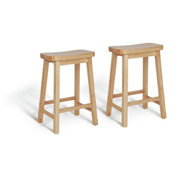 Habitat Pair of Saddle Bar Stools - Natural | Habitat UK