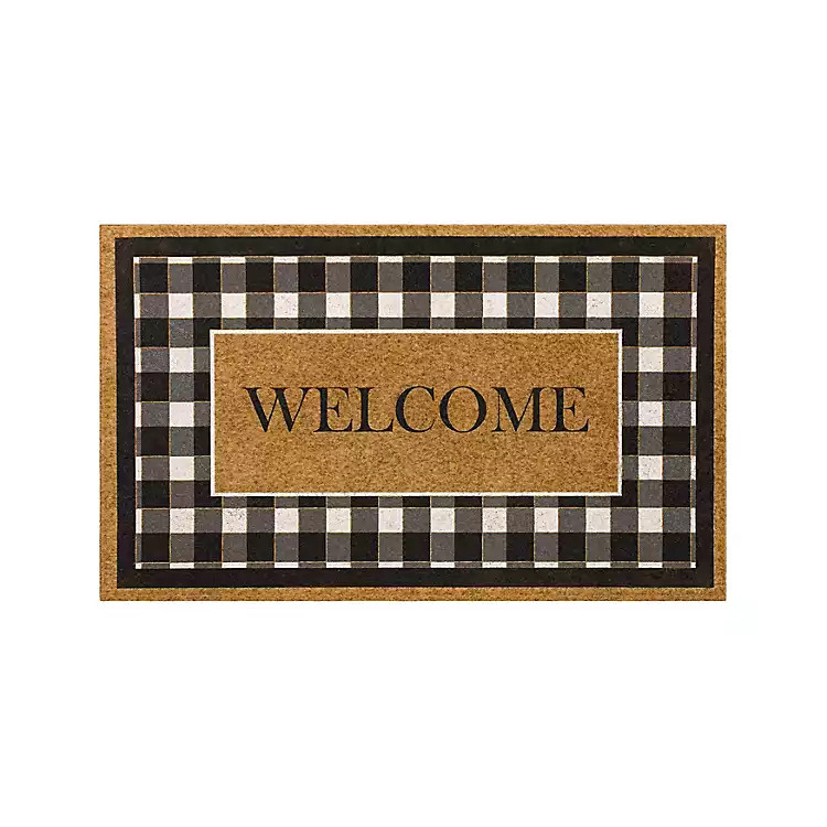 Black and White Buffalo Check Welcome Doormat | Kirkland's Home