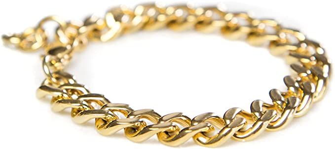 Gold Bracelets for Women, Gold Chain Bracelet, Gold Link Bracelet, Cuban Link Bracelet Gold Charm... | Amazon (US)