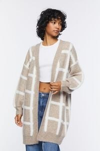 Longline Grid Cardigan Sweater | Forever 21 (US)