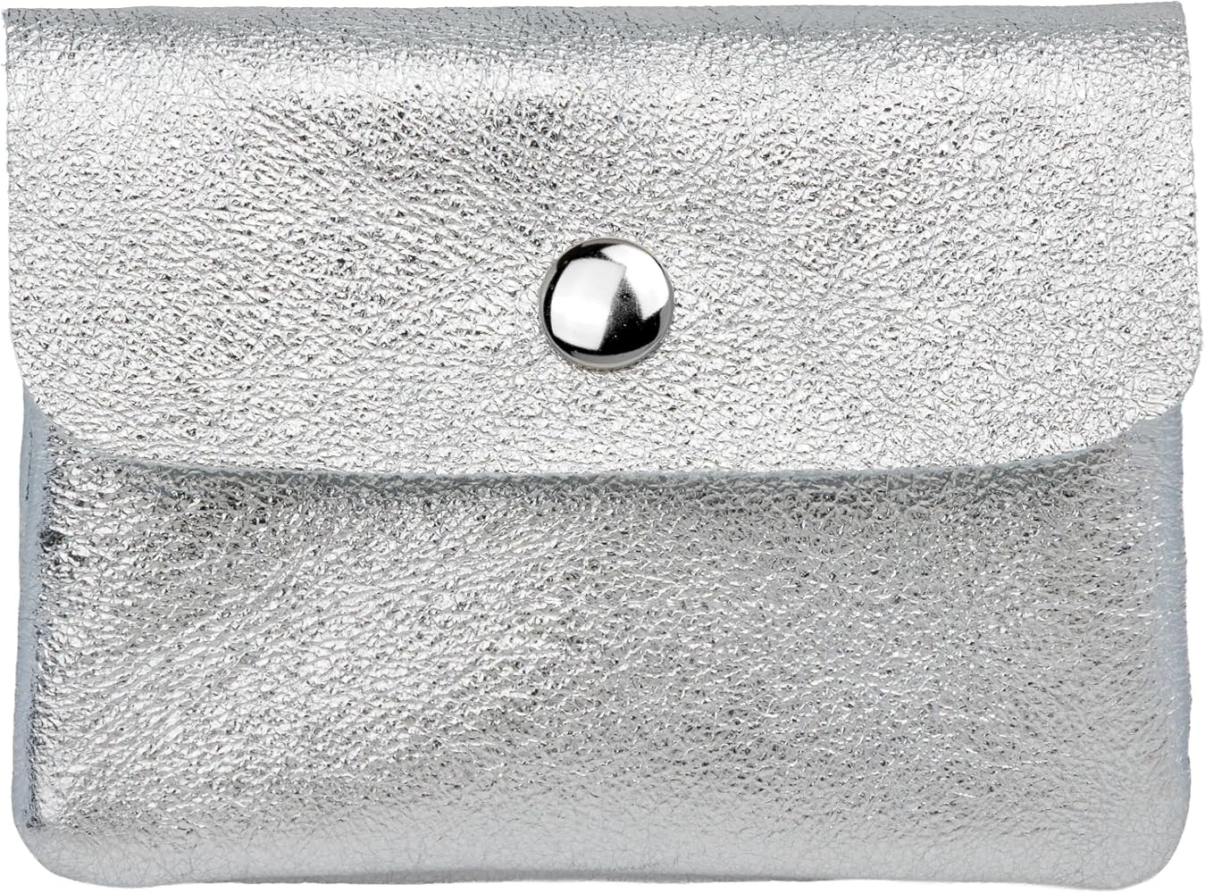 Caspar GB416 Small Genuine Leather Women's Purse with Zip and Press Stud \u2013 Made in Italy, Colour: Metallic Silver, Size: Small (11 cm x 8 cm) : Amazon.de: Fashion | Amazon (DE)