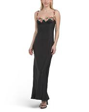 Rose Garden Floral Applique Midi Dress | TJ Maxx