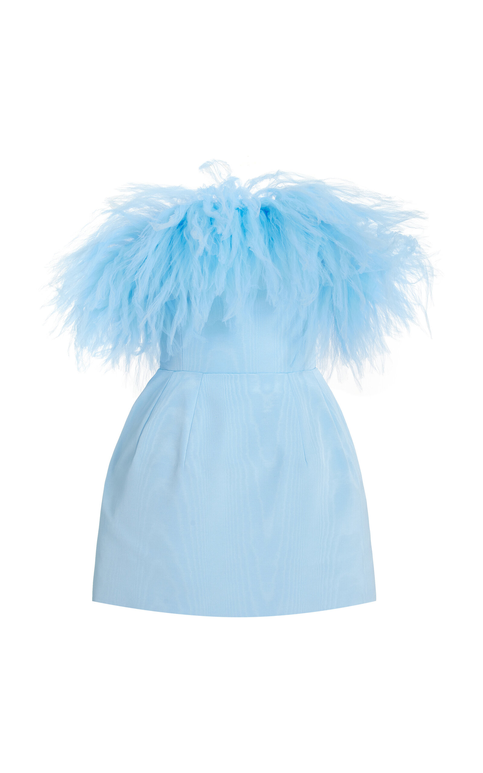 Oscar de la Renta - Women's Moire Faille Mini Dress - Blue - US 8 - Moda Operandi | Moda Operandi (Global)