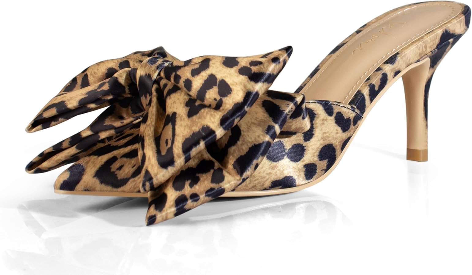 iadore Women's High Heel Sandals, 3'' Satin Closed Pointed Toe Oversized Bow Slip-on Stiletto Sli... | Amazon (US)