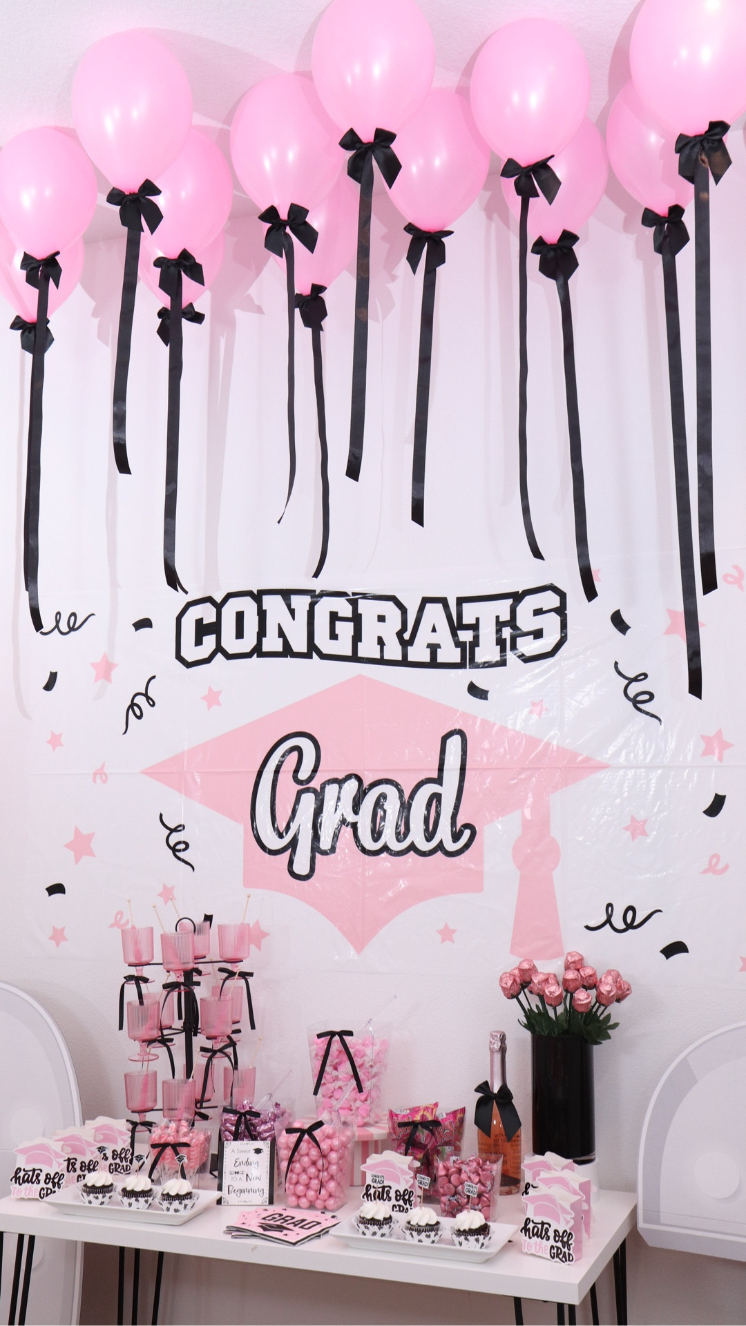 this might be the prettiest graduation candy bar I've ever styled 🖤🎓

pink candy, chocolate roses, a glass tower with black bows - a sweet ending to a new beginning for Sawyer’s graduation. Every detail made for her 💕🎓

full candy bar styling breakdown at fernandmaple.com

save this 🔖
#gradparty #graduationparty #candybar #pinkandblackparty #gradpartyideas

#LTKSeasonal #LTKKids #LTKmomlife