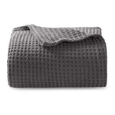 Bedsure-Waffle Weave 100% Cotton Solid Blanket 104*90 King Size Burgundy Red, Breathable and Soft, Waffle Weave Blanket for All Season, Bed Blanket, | Target
