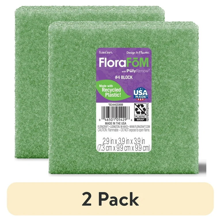 (2 pack) FloraCraft FloraFōM Green Recycled Plastic Art & Craft Styrofoam | Walmart (US)