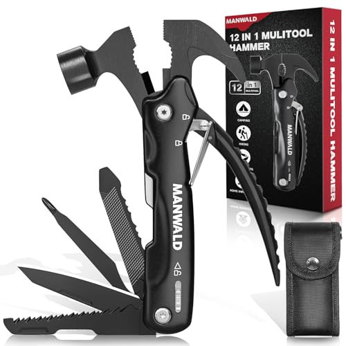 12 in 1 Multitool Hammer, Gifts for Dad, Fathers Day Dad Gifts from Daughter Wife Son, Camping Accessories Survival Gear, Cool Gadgets Gifts for Men,Husband, Boyfriends, Birthday Gifts for Him | Amazon (US)