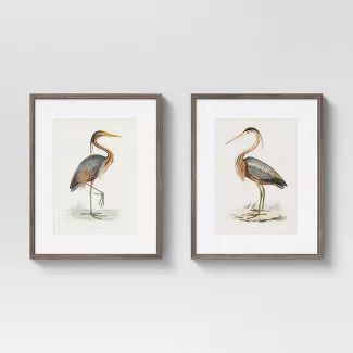 (Set of 2) 16" x 20" Heron Framed Wall Art Blue - Threshold™ | Target