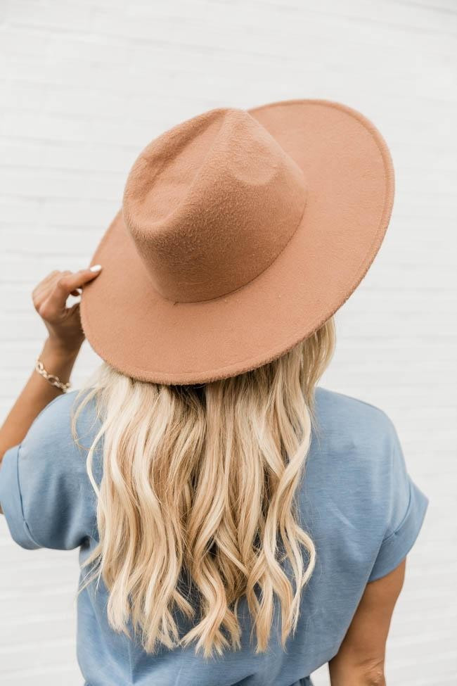 For Next Time Camel Wide Brim Fedora Hat | The Pink Lily Boutique
