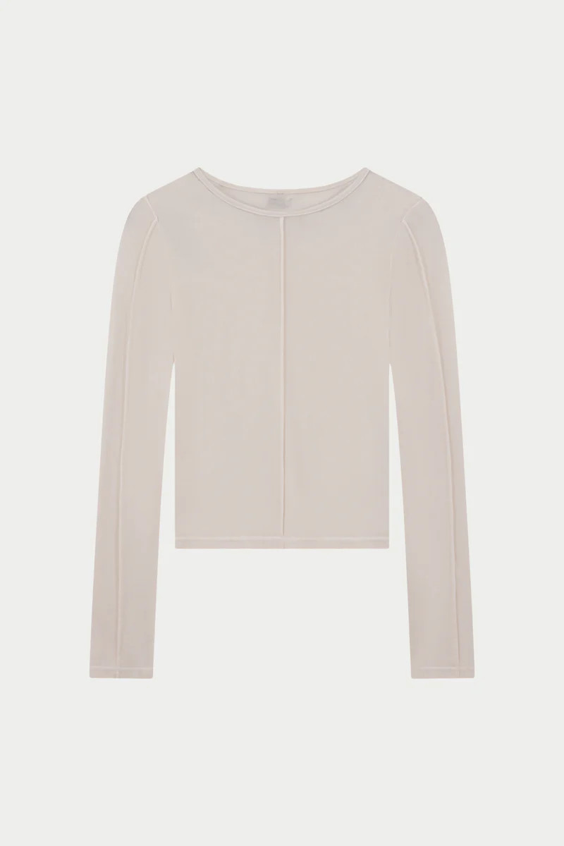 LONG SLEEVE SLUB TOP - WHITE | The Couture Club