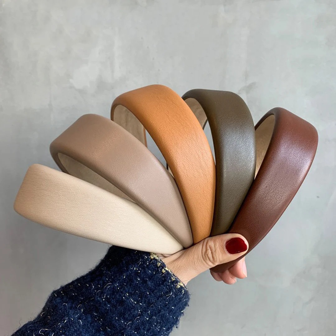 Wide Headband Womens Headband Leather Headband Pastel - Etsy | Etsy (US)