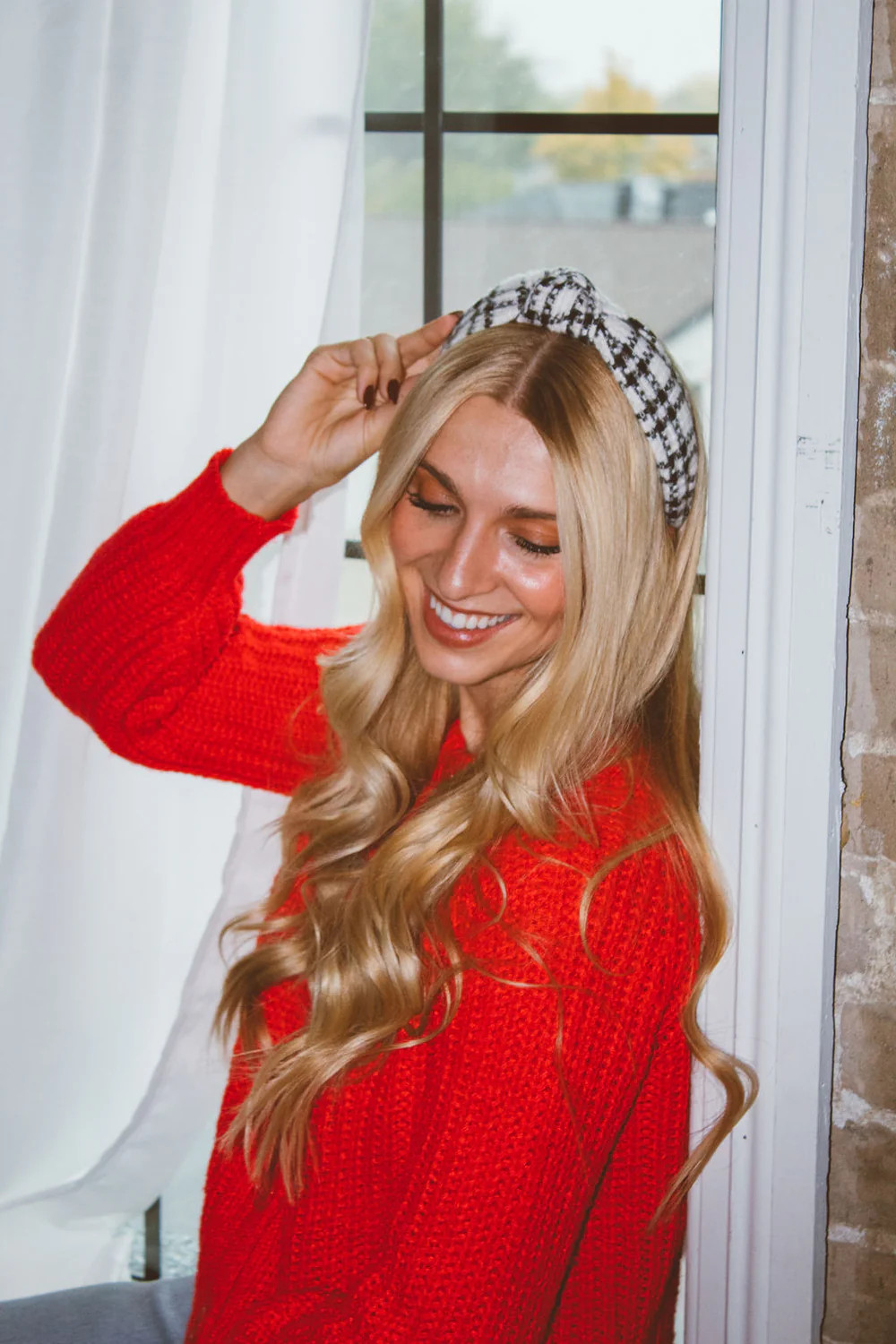 Black and White Plaid Headband | Shop Andi
