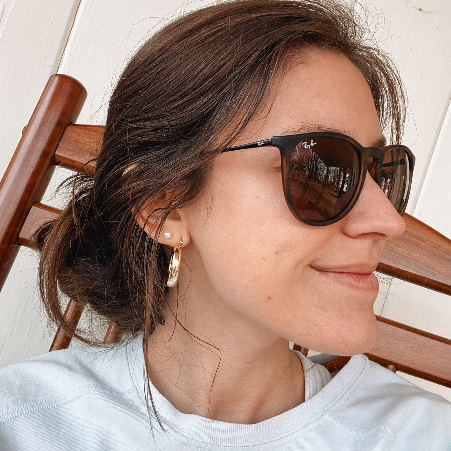 Ray-Ban sunnies that always match + my trusty, daily wearing, gold hoop earrings from Amazon that also always match!!

#LTKSeasonal #LTKbeauty #LTKover40