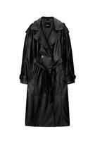 Belted faux leather trench coat | PULL and BEAR UK