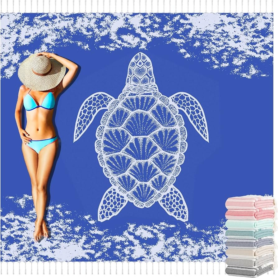 Yongoes Oversized Turkish Beach Towel Blanket Cotton Giant XL Sandproof Towels Huge Linen XXL Ext... | Amazon (US)