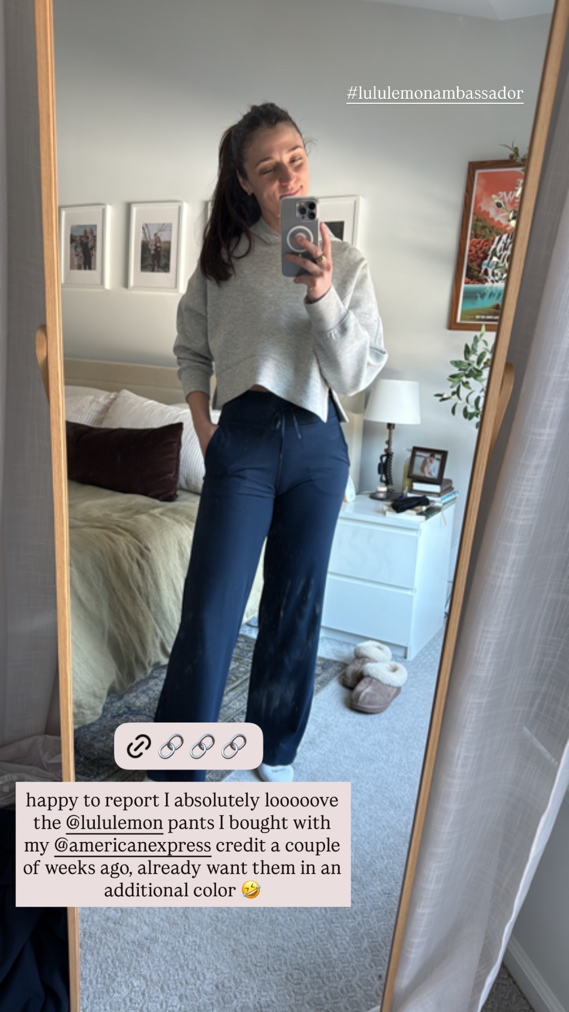 happy to report I absolutely looooove the @lululemon pants I bought with my @americanexpress credit a couple of weeks ago, already want them in an additional color 🤣 #lululemonambassador