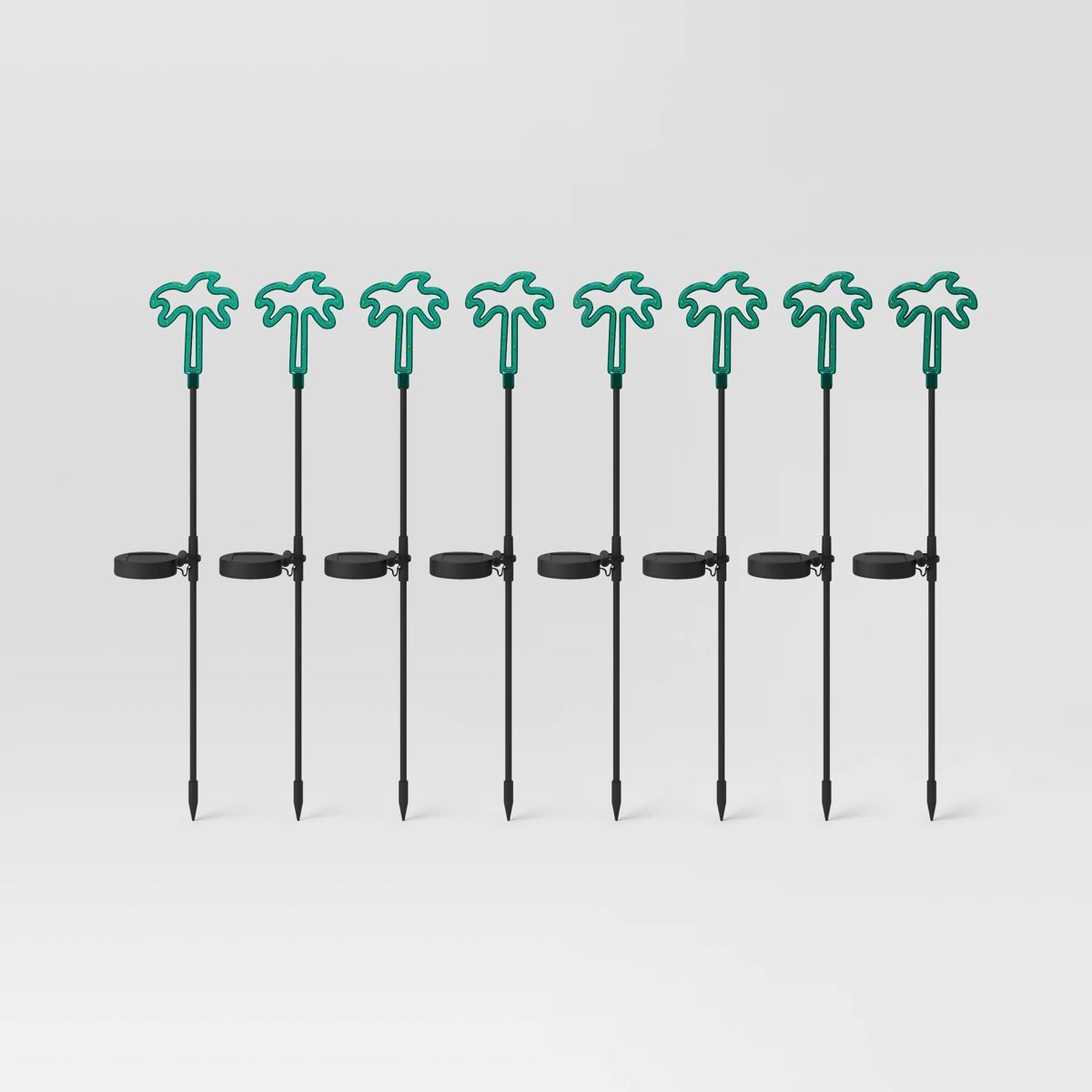 8pc Solar Light Plastic Decorative Garden Stakes Palm Tree - Sun Squad™ | Target