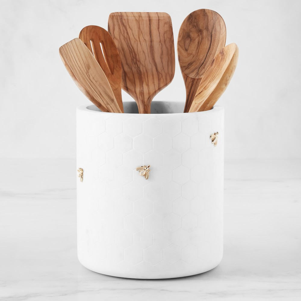 Honeycomb Marble Utensil Holder | Williams-Sonoma