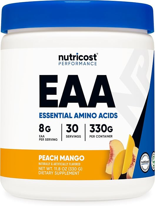 Nutricost EAA Powder 30 Servings (Peach Mango) - Essential Amino Acids - Non-GMO, Gluten Free, Ve... | Amazon (US)
