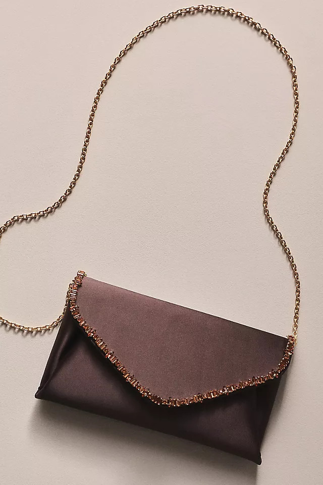 Jewel by Badgley Mischka Satin Envelope Clutch | Anthropologie (US)