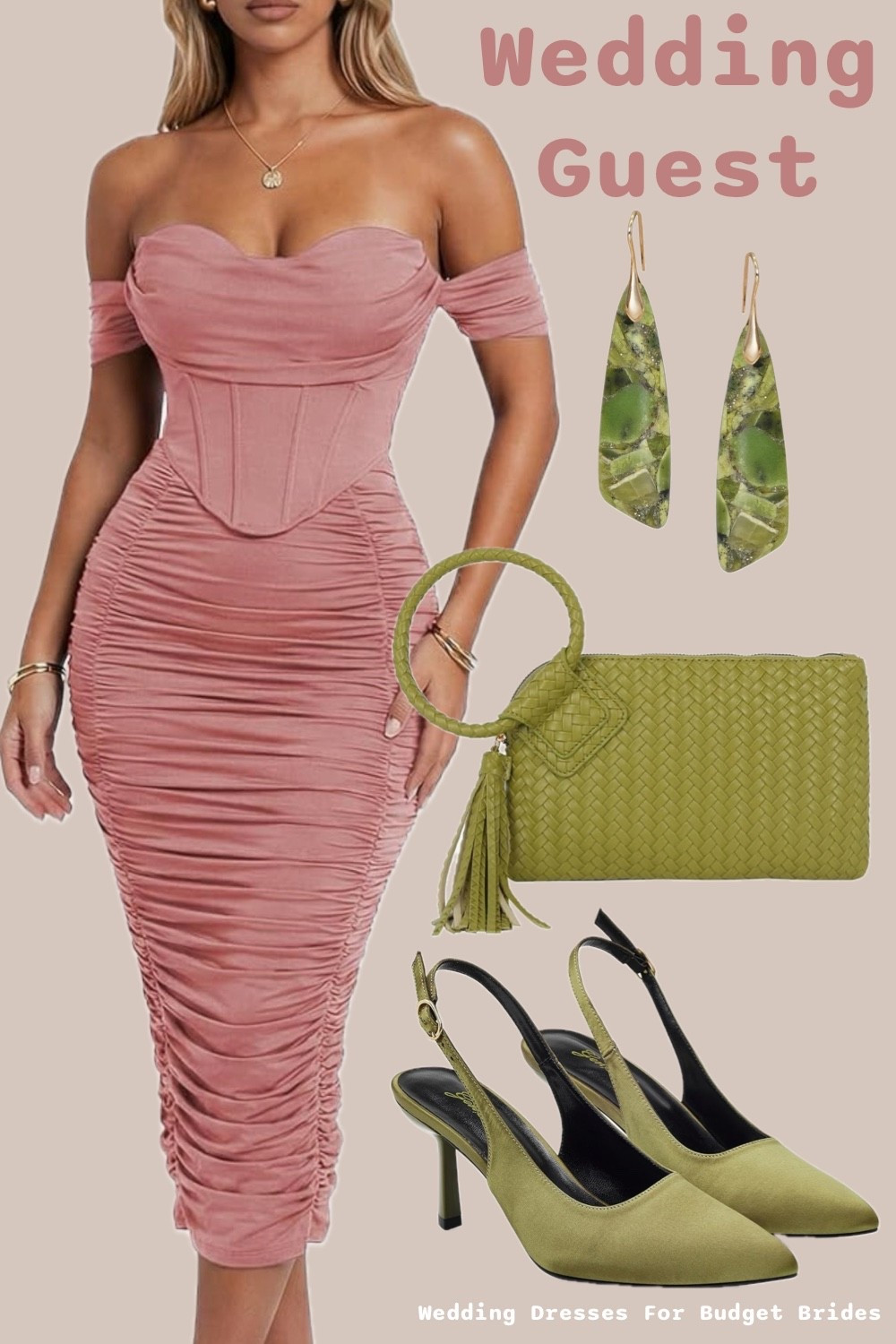 Summer early fall outfit for the wedding guest. Everything on Amazon. 

Summer outfit, garden party outfit, outdoor wedding, backyard wedding, dressy wedding, special occasion dress, cocktail dress, semi formal wedding guest dress, party dress, event dress, pink dress, green accessories.

#LTKWedding #LTKSeasonal