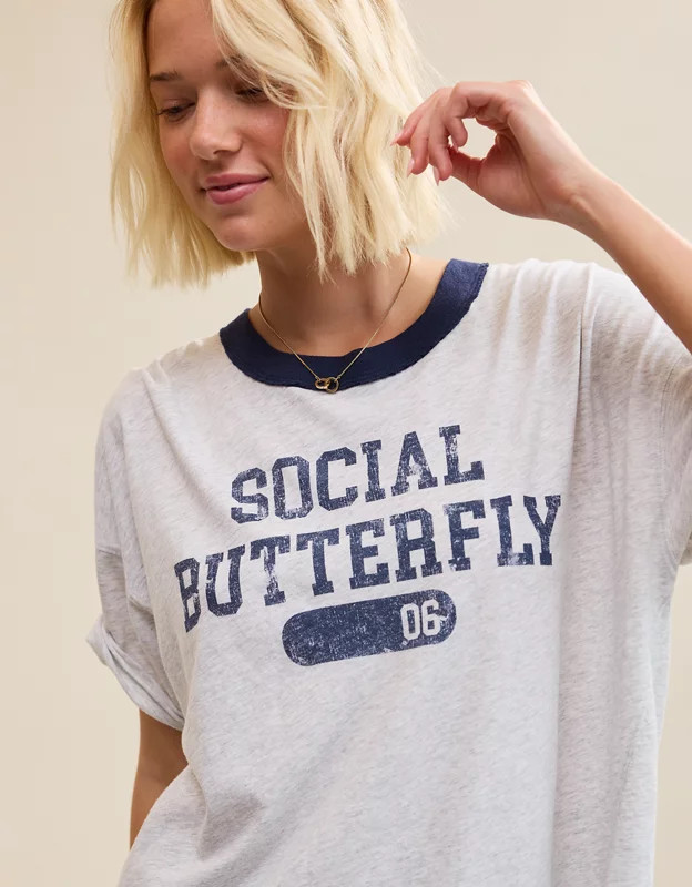 Aerie Oversized Crew Boyfriend T-Shirt | Aerie