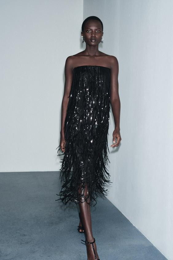 SEQUIN FRINGE DRESS ZW COLLECTION LIMITED EDITION | Zara US