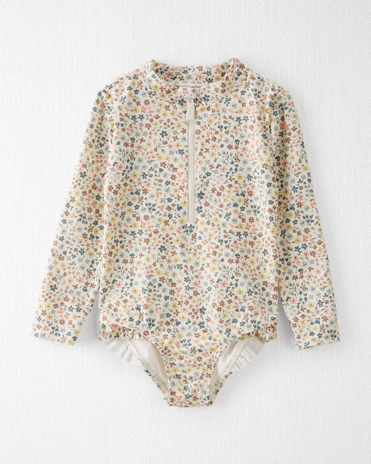 Floral Print Toddler Recycled 1-Piece Rashguard Swimsuit | carters.com | Carter's