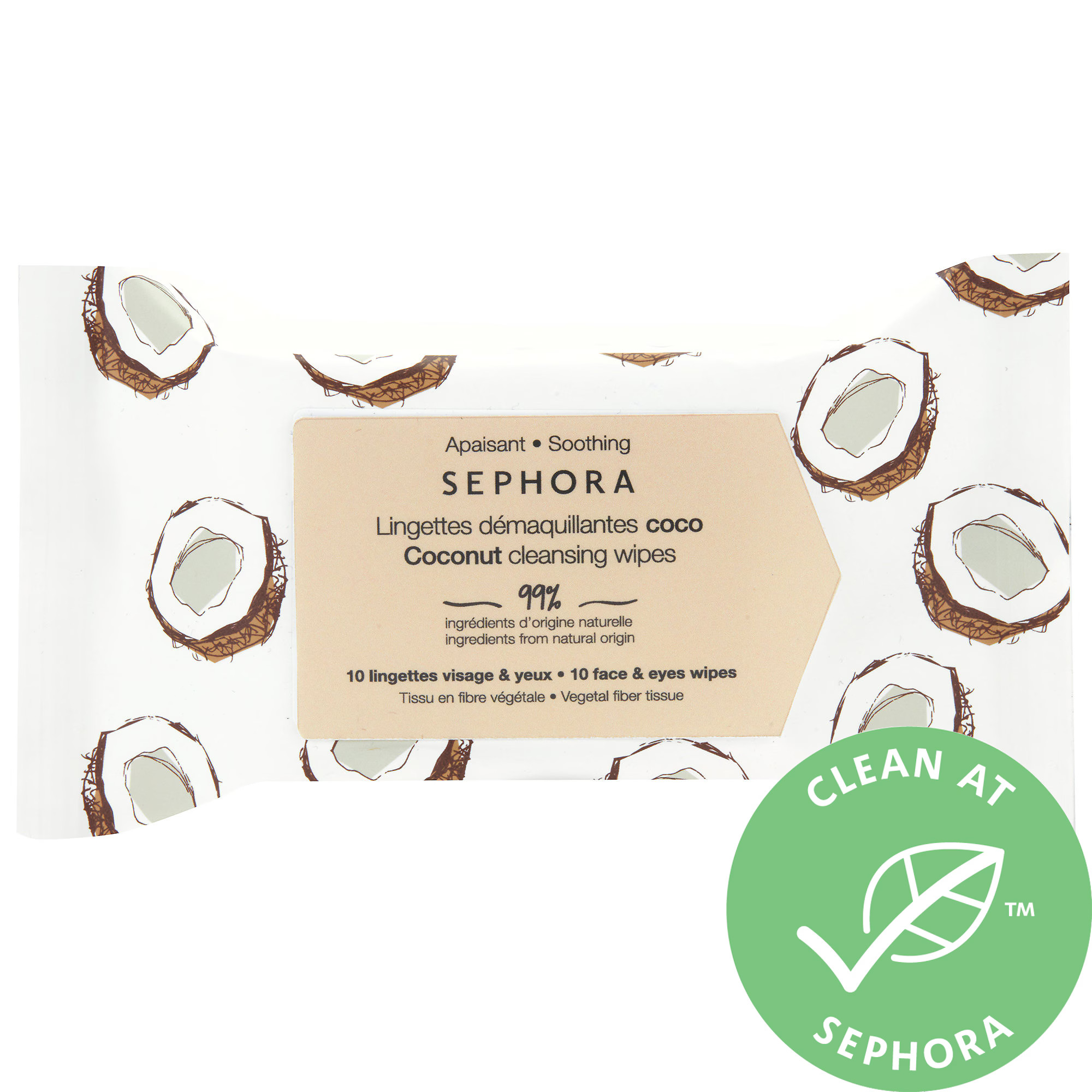 SEPHORA COLLECTION Clean Cleansing & Gentle Exfoliating Wipes Coconut 10 Wipes | Sephora (US)