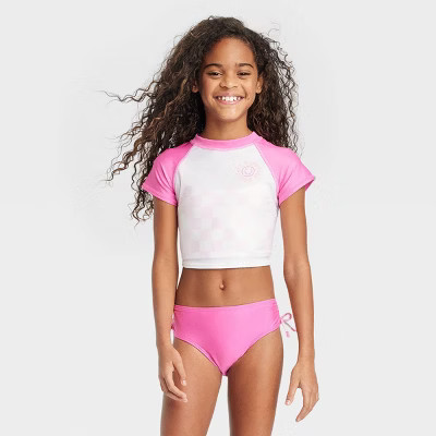 Girls' Super Smile Cropped Rashgaurd Set - Cat & Jack™ | Target