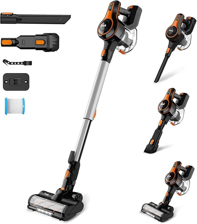 INSE Cordless Vacuum Cleaner, 6-in-1 25Kpa Lightweight Cordless Stick Vacuum, 300W Rechargeable V... | Amazon (US)