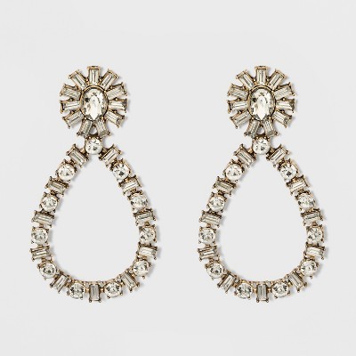 SUGARFIX by BaubleBar Glistening Crystal Hoop Earrings - Clear | Target