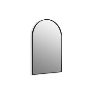 Essential 24 in. X 36 in. Arch Framed Mirror in Matte Black | The Home Depot