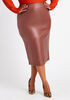High Waist Faux Leather Midi Skirt | Ashley Stewart