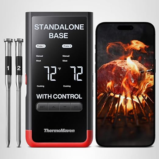 ThermoMaven Smart Bluetooth Wireless Meat Thermometer: Standalone Base, WiFi Unlimited Range, 6 S... | Amazon (US)
