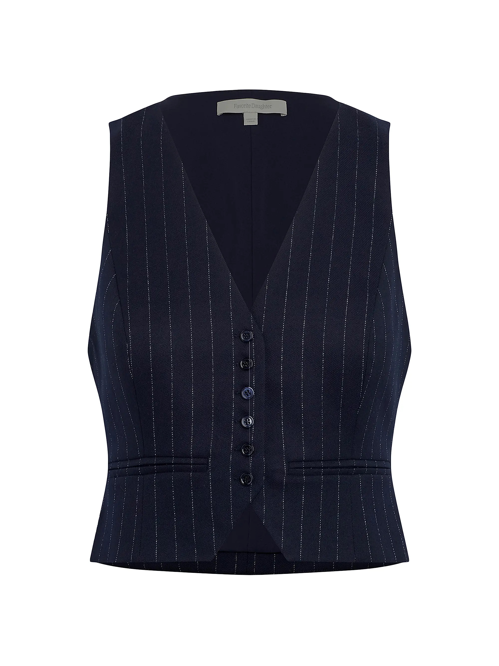 The Favorite Pinstriped Crop Vest | Saks Fifth Avenue