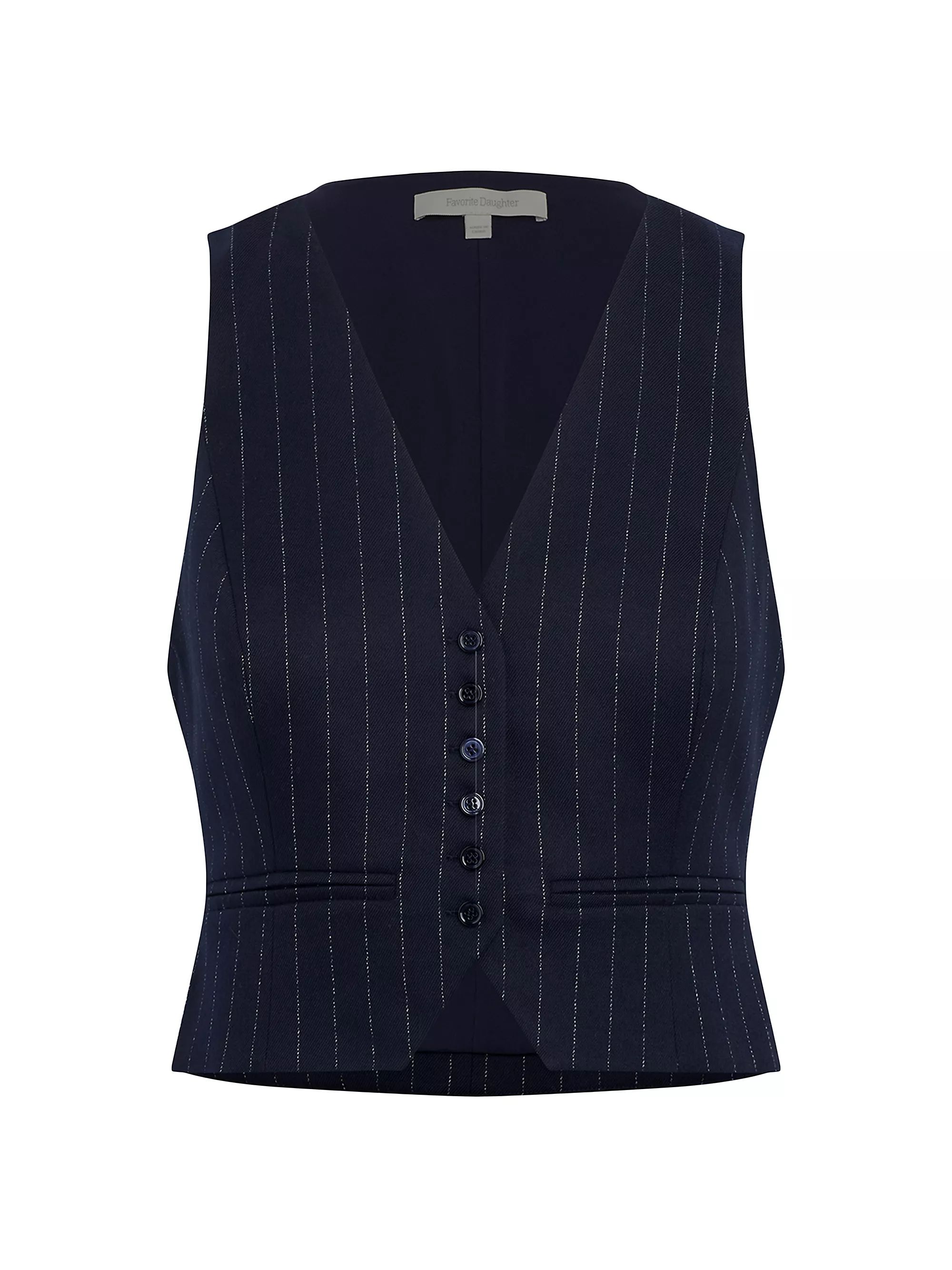 The Favorite Pinstriped Crop Vest | Saks Fifth Avenue