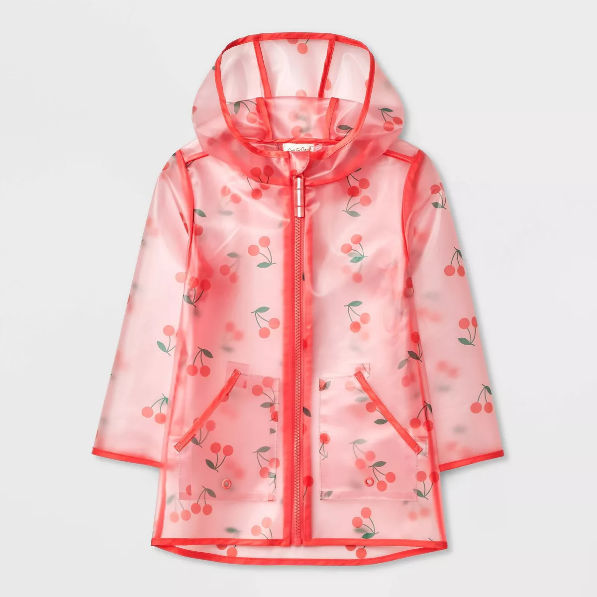 Toddler Cherry Printed Clear Rain Coat - Cat & Jack™ Pink 5T | Target