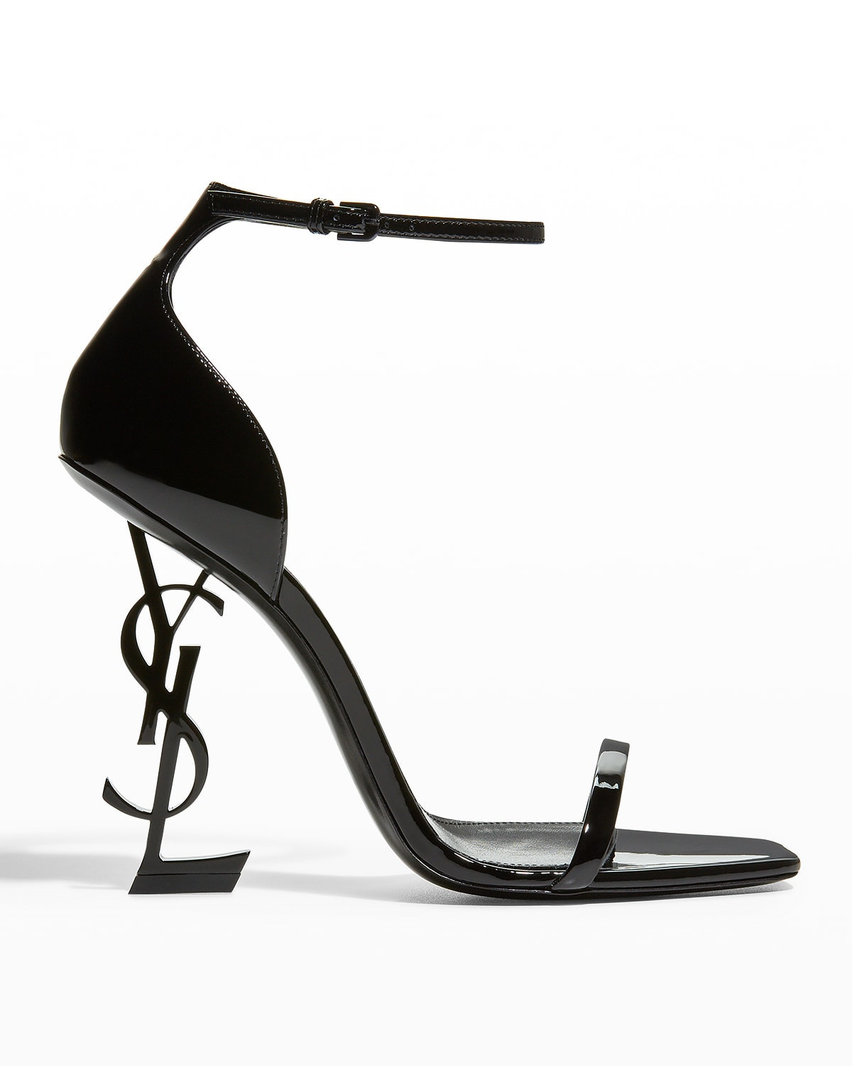 110mm Opyum YSL Patent Leather Sandals with Black Hardware | Neiman Marcus