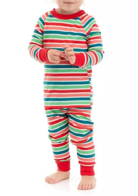 PAJAMARAMA Toddler Merry Multi Stripe Pajama Set | Belk
