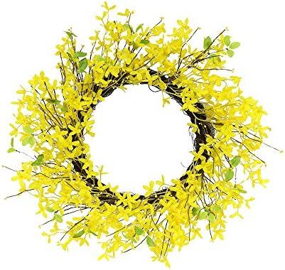 Puleo International 24 in. Artificial Yellow Jasmine Wreath, Green | Amazon (US)