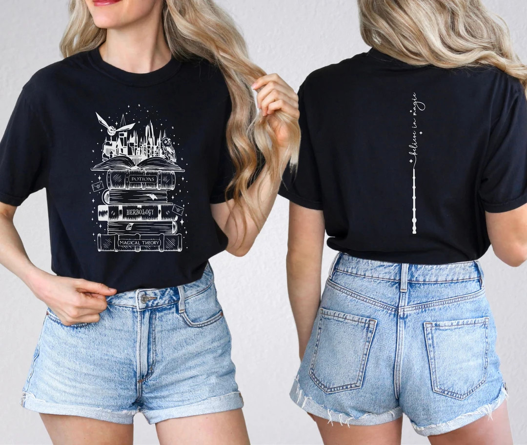 Bookish Tee, Believe in Magic Sweatshirt, Hogwarts Castle Top, Wizard Colors Tee, Herbology Sweat... | Etsy (US)