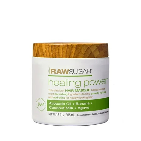 Raw Sugar Healing Power Hair Masque with Avocado Oil Banana Coconut Milk and Agave - 12 fl oz | Walmart (US)
