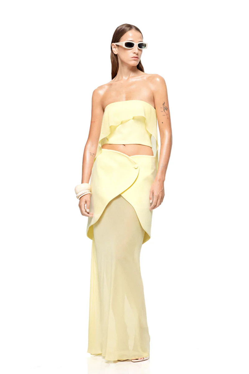 LOLA TOP IN BUTTER YELLOW | MATTERS | CULT MIA | CULT MIA UK LTD