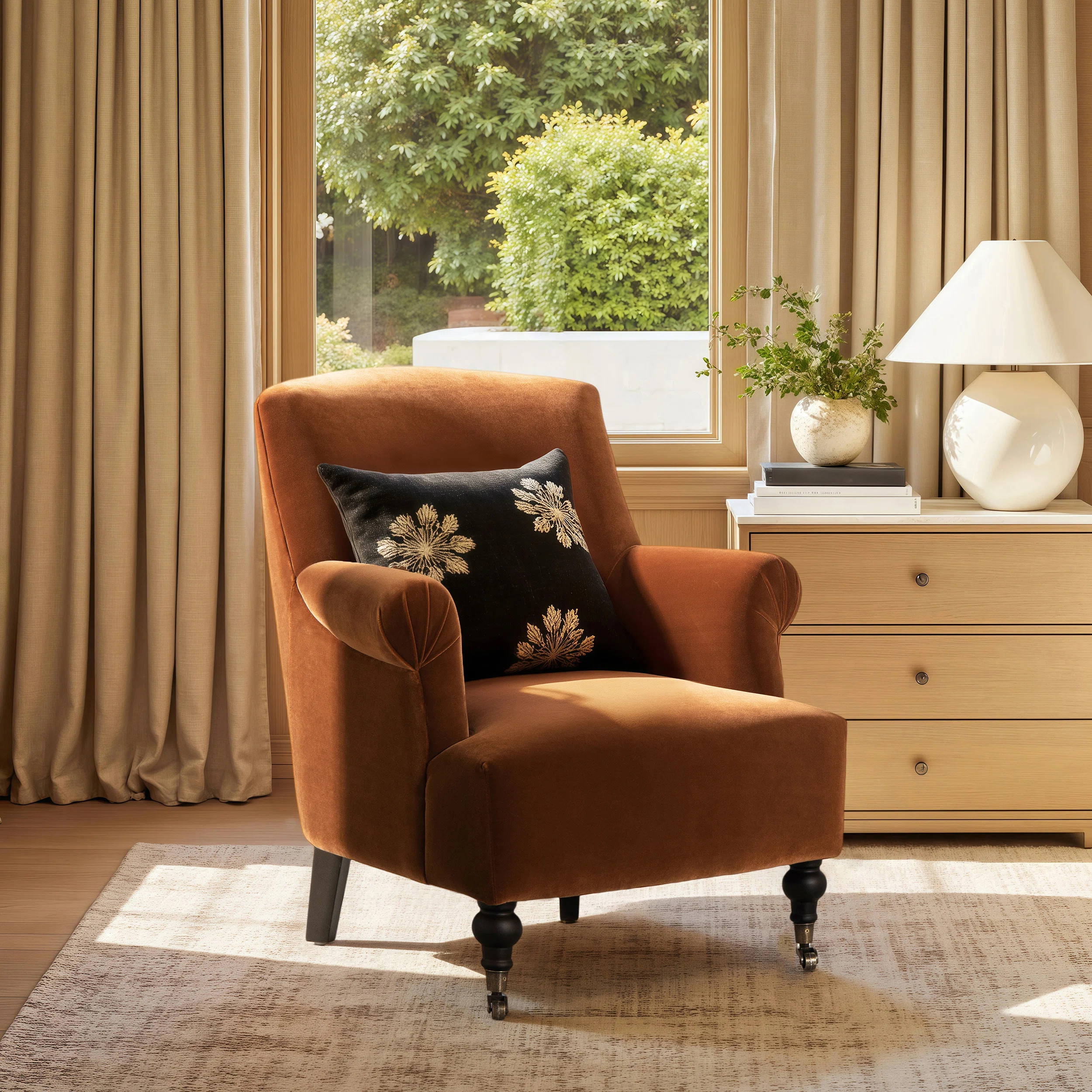 Naine Upholstered Velvet Armchair | Wayfair North America