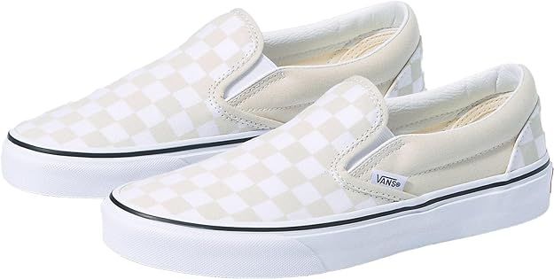 Vans - Unisex-Adult Classic Slip-On Shoes, Color (Checkerboard) Turtledove/True White, Size: 8 M ... | Amazon (US)